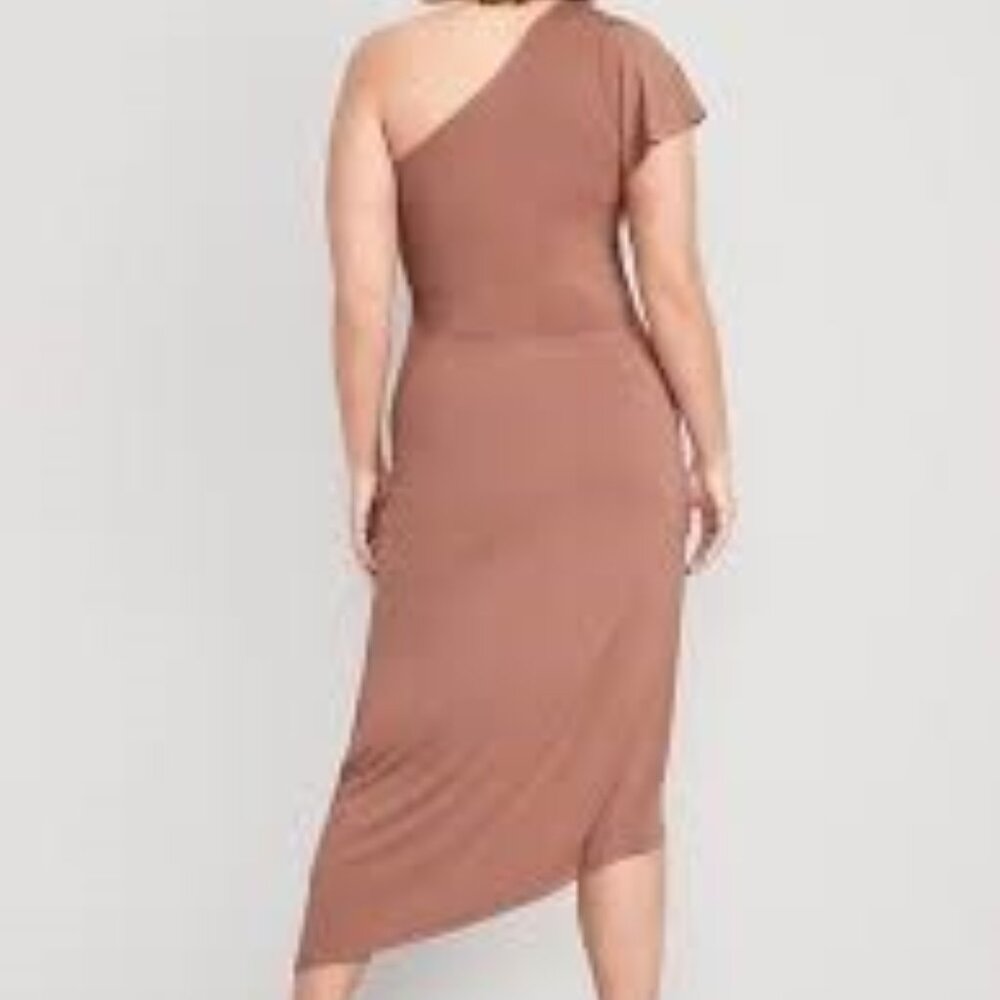 NWT Old Navy Fitted One-Shoulder Asymmetric Cutout Midi Dress 3X